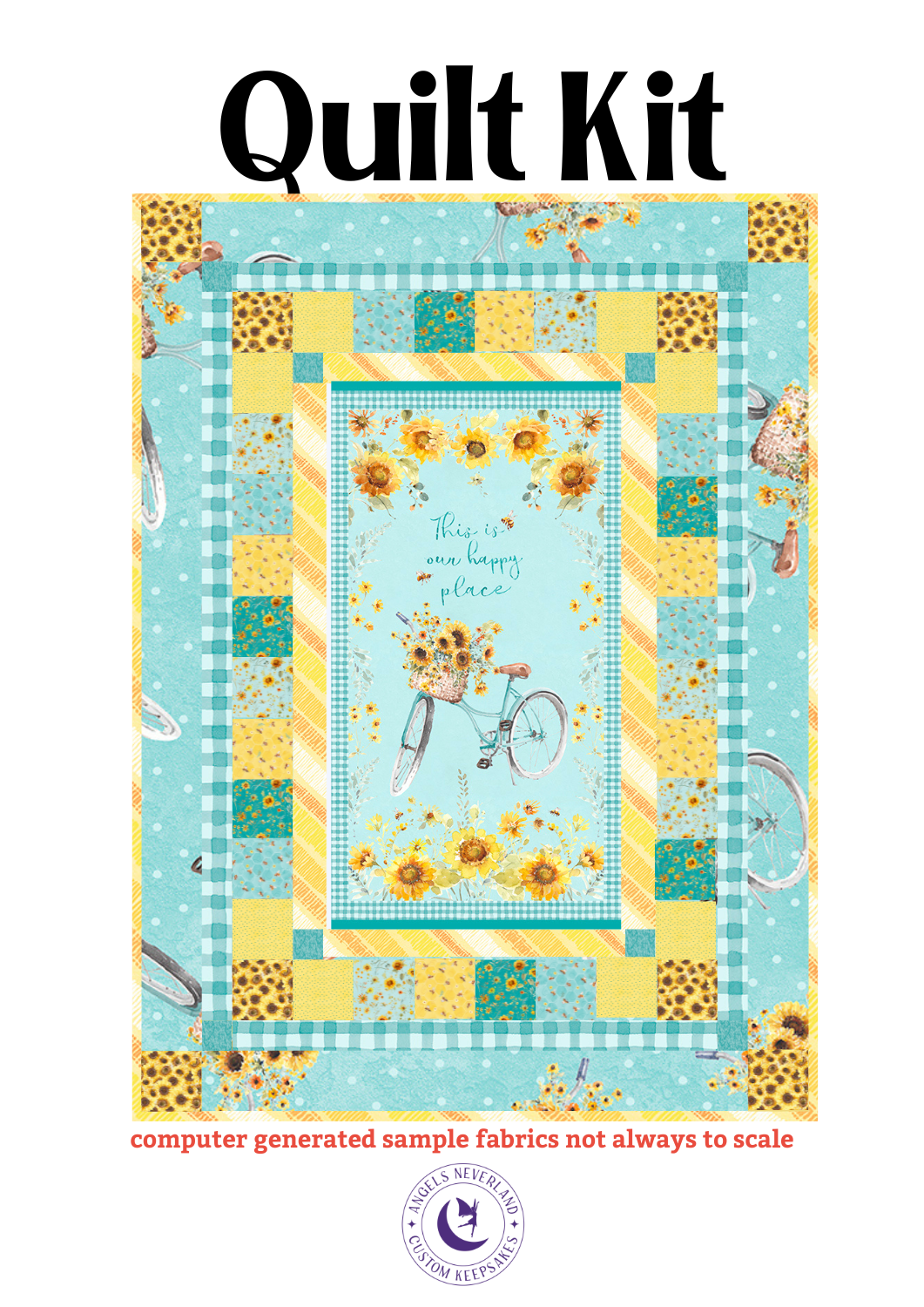 Baby Farm Animals Panel Piglet with Baby Chick and Calves Quilt Kit Design