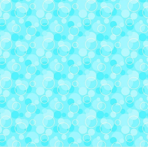 Blue Bubbles Print Comfy Flannel baby flannel fabric by the yard