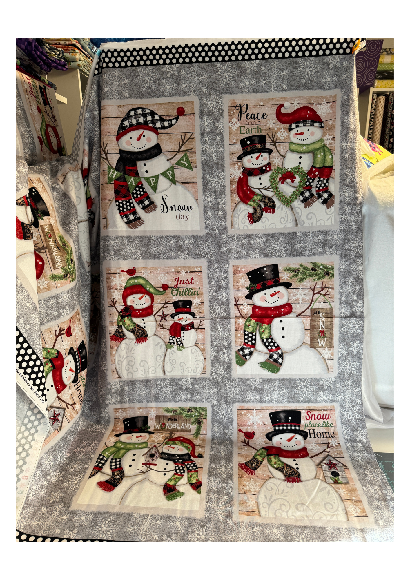 Snowman Block Panel Quilt Kit - Snow Place Like Home & FREE video tutorial