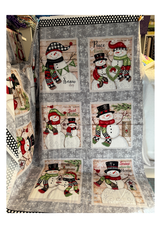Snowman Block Panel Quilt Kit - Snow Place Like Home & FREE video tutorial