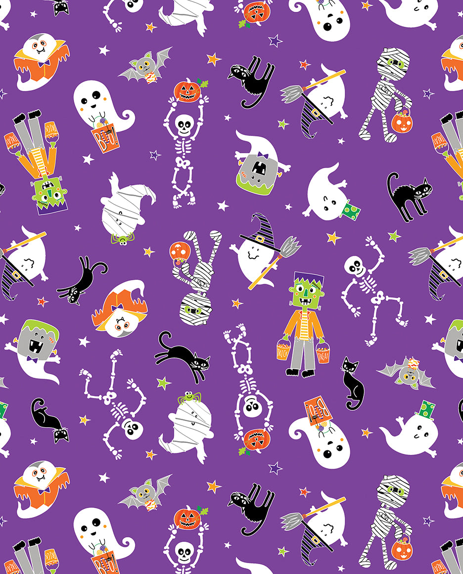 Glow-o-ween pre-cut 10" quilt squares from Benartex, Glow in the Dark Halloween Fabric