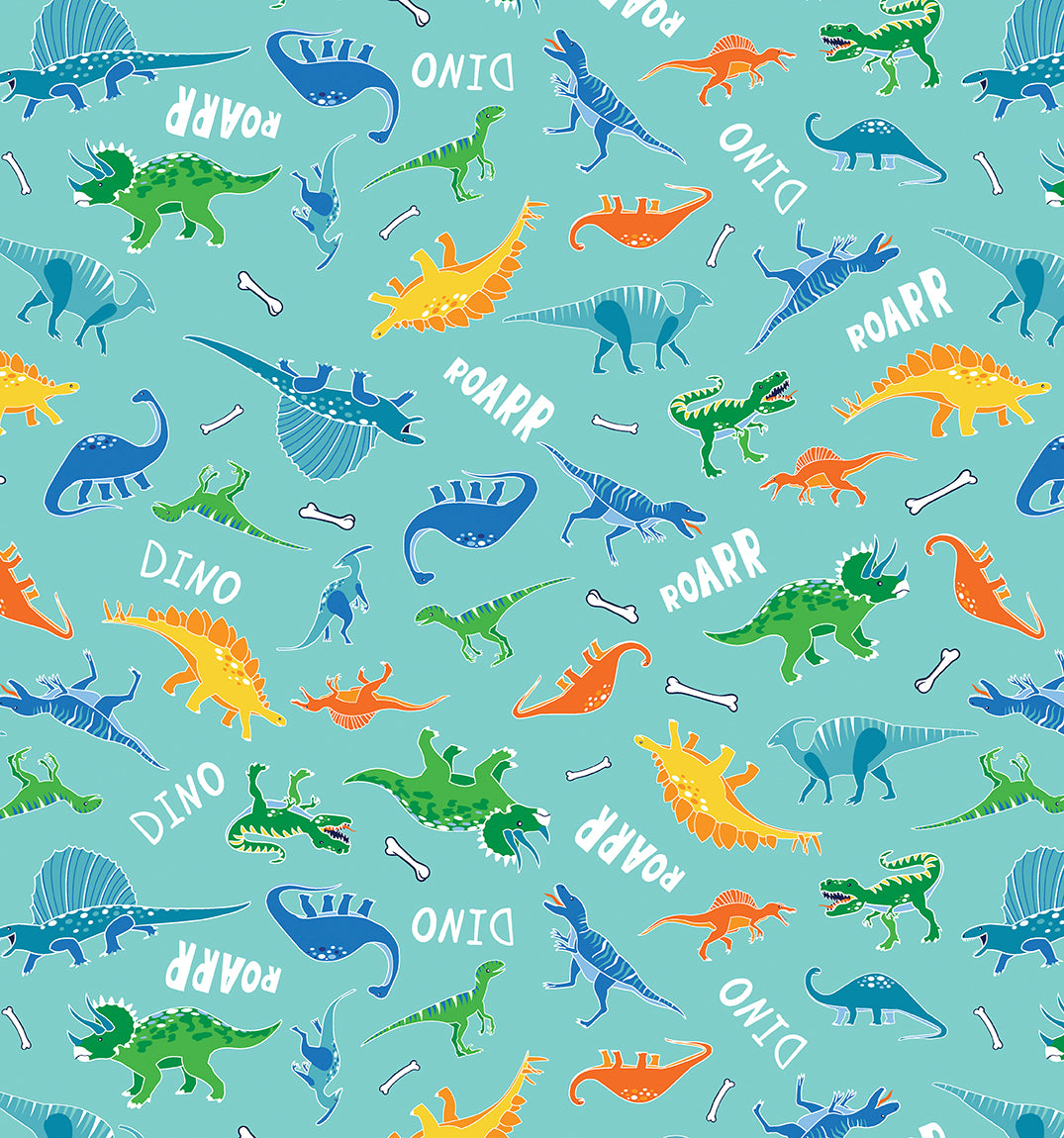 Glow-o-saurus 10 x 10 inch pre-cut quilt squares from Benartex, Dinosaurs Glow in the Dark Fabric
