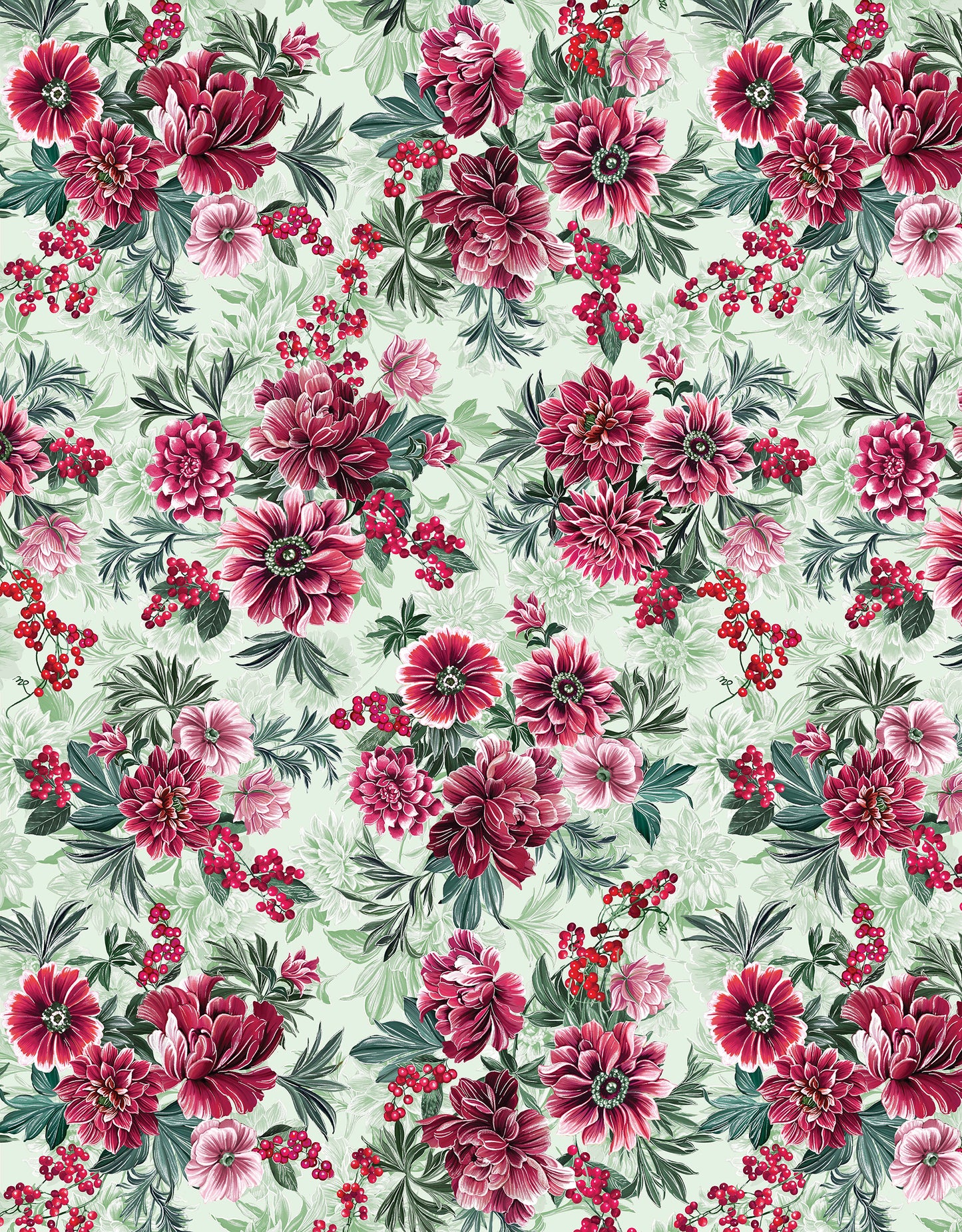Winterberry Floral STRIP-PIES pre-cut 2.5 inch jelly roll stripes