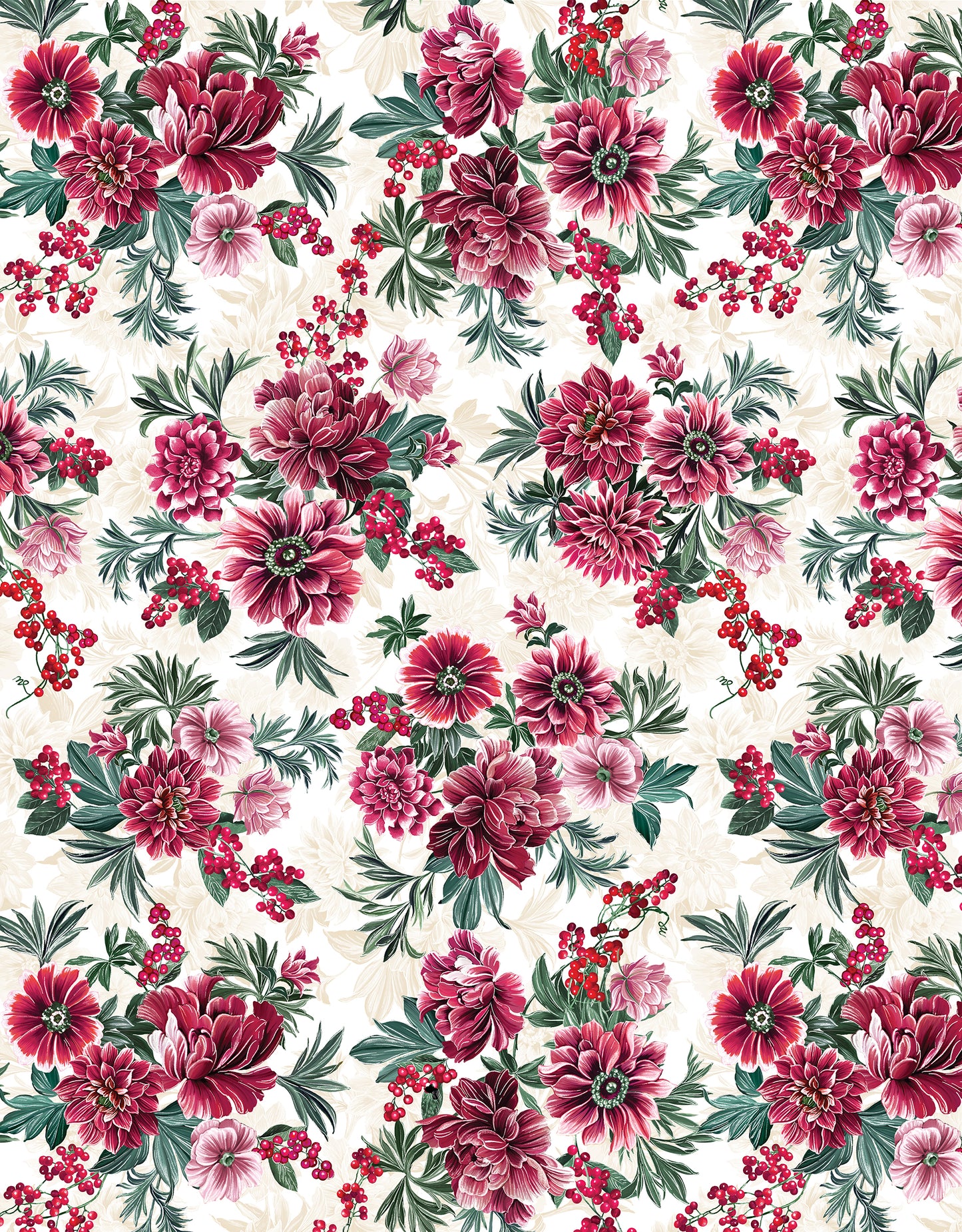 Winterberry Floral STRIP-PIES pre-cut 2.5 inch jelly roll stripes