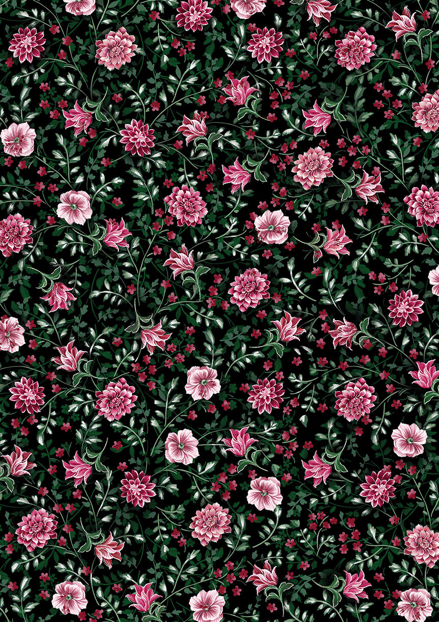 Winterberry Floral STRIP-PIES pre-cut 2.5 inch jelly roll stripes