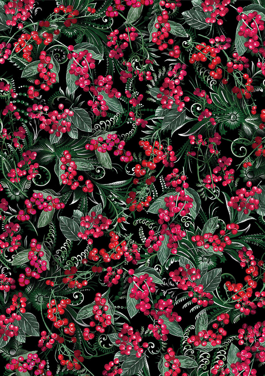 Winterberry Floral STRIP-PIES pre-cut 2.5 inch jelly roll stripes