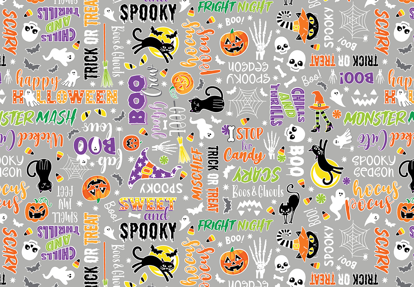 Halloween Beginner Quilt Kit - Chills & Thrills Glow in the Dark Halloween Cotton Fabric ABC & 123 Pattern