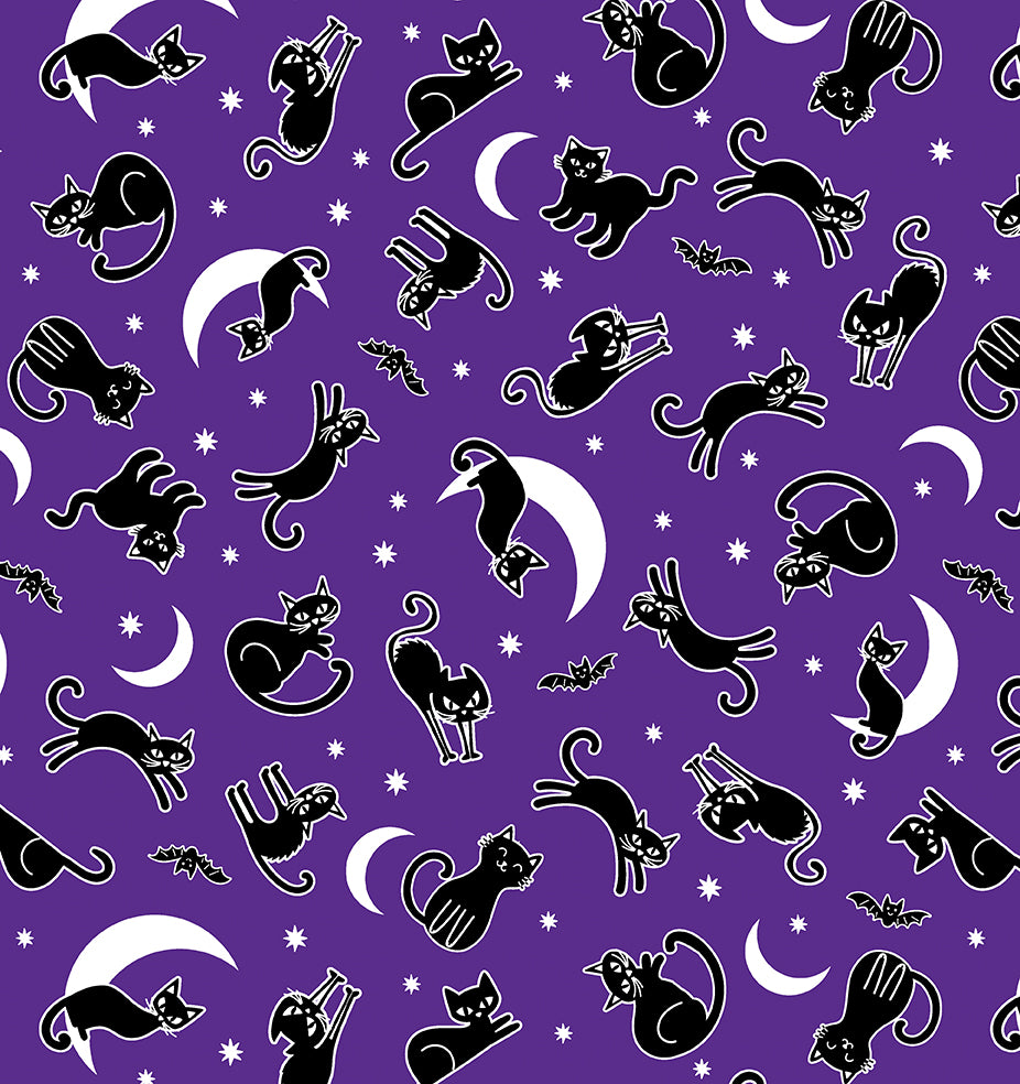 Glow in the Dark Halloween Fabric - Precut Fat Quarters Fabric Bundle - Chills & Thrills
