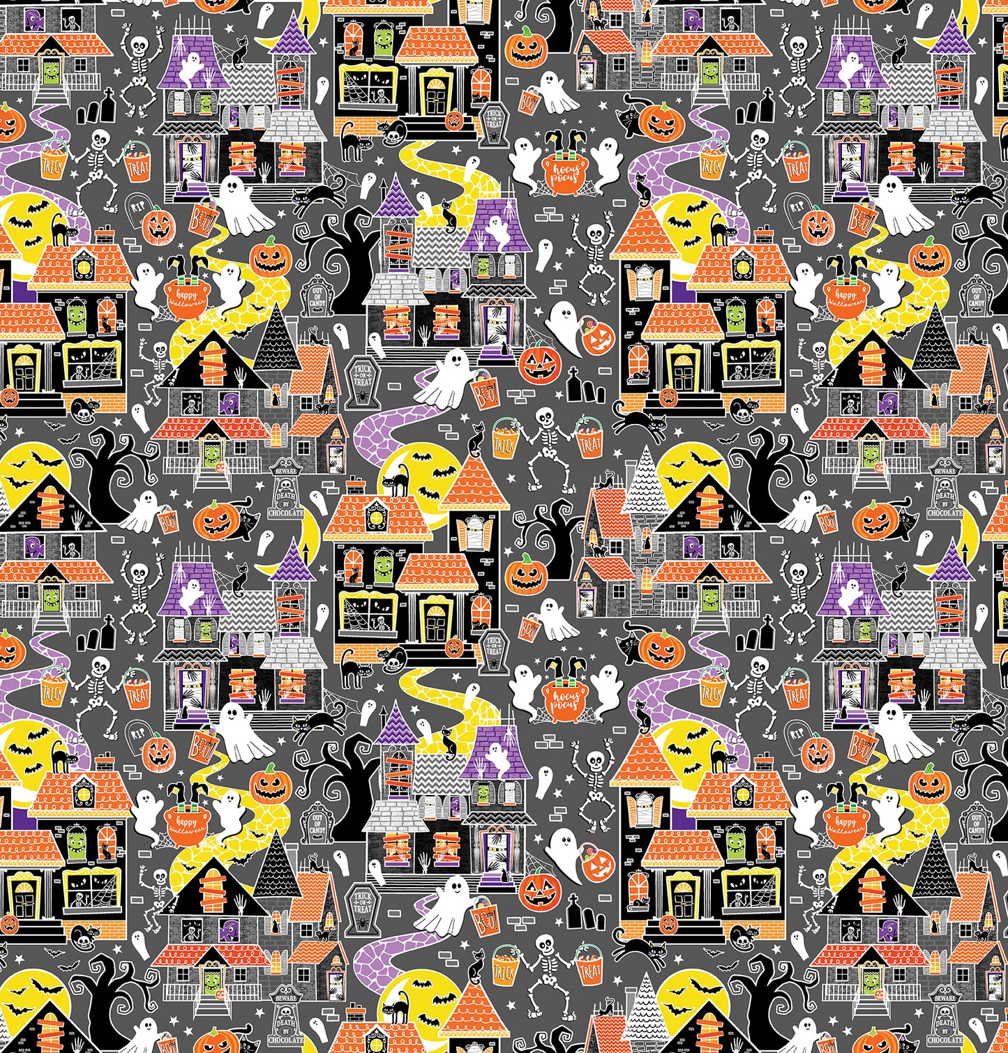 Glow in the Dark Halloween Fabric - Precut Fat Quarters Fabric Bundle - Chills & Thrills