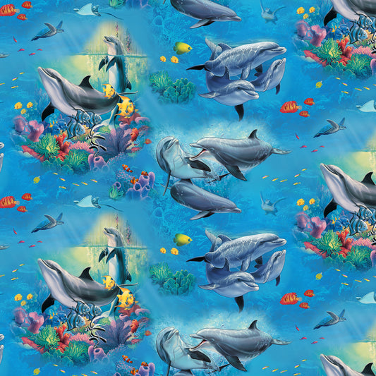 Dolphin Falls Panel - 24" Cotton Quilting Panel