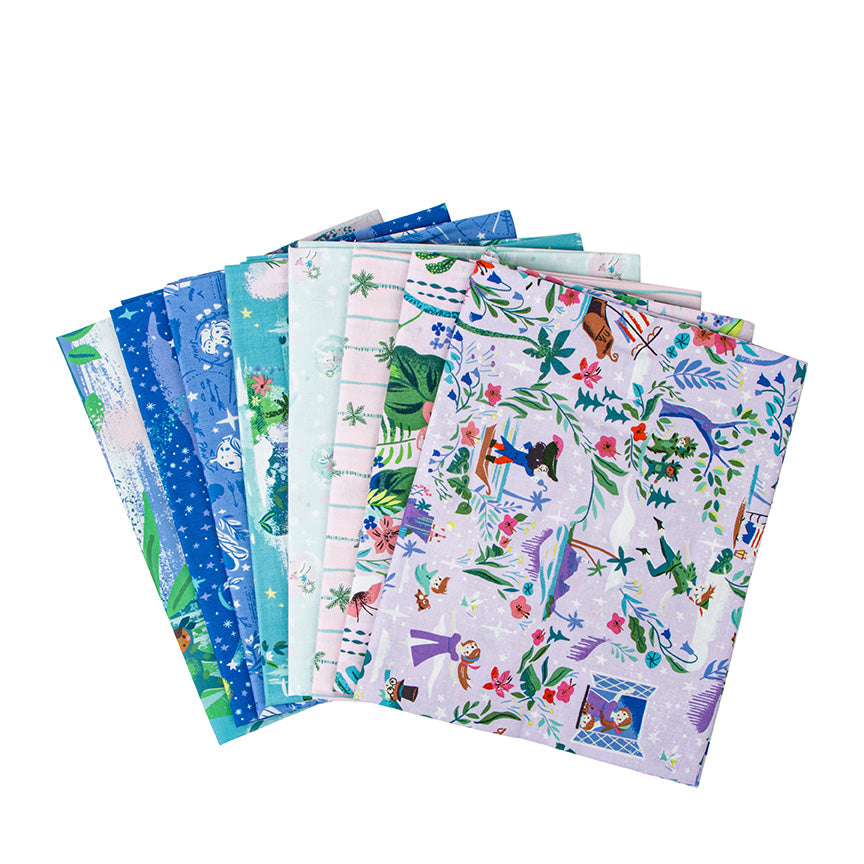 Forever Neverland Peter Pan Full Yard Bundle 8 pcs (Princess) with Neverland Panel by Jill Howarth