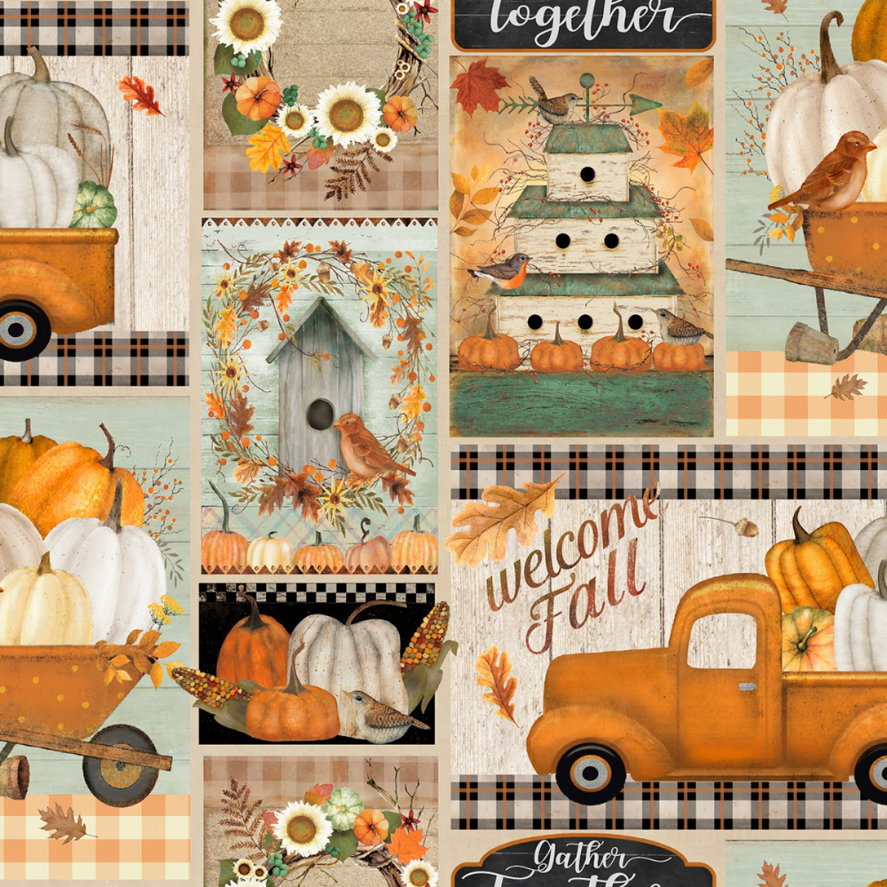 3 Wishes fabric bundle Pick of the Patch Fall Fabric Bundle with coordinating cotton blenders (FQ, 1/2 yard, 1 yard choices) 8 pieces