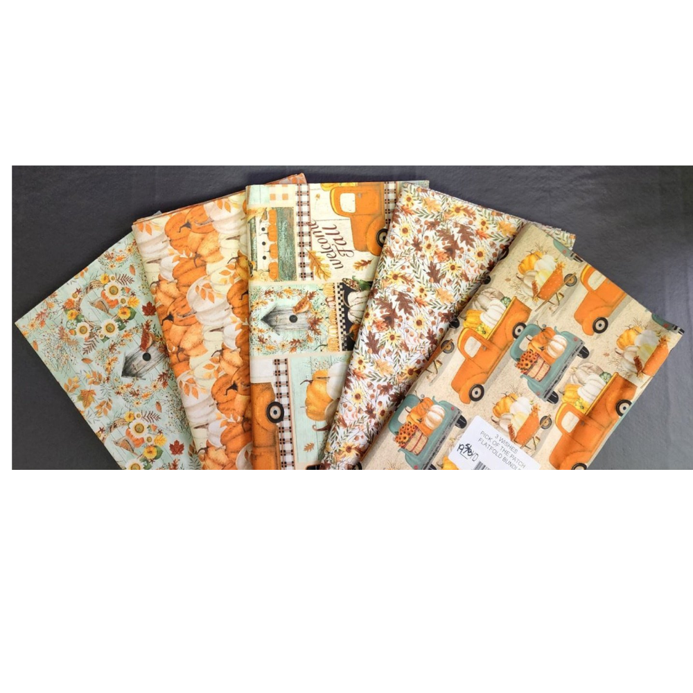 3 Wishes fabric bundle Pick of the Patch Fall Fabric Bundle with coordinating cotton blenders (FQ, 1/2 yard, 1 yard choices) 8 pieces