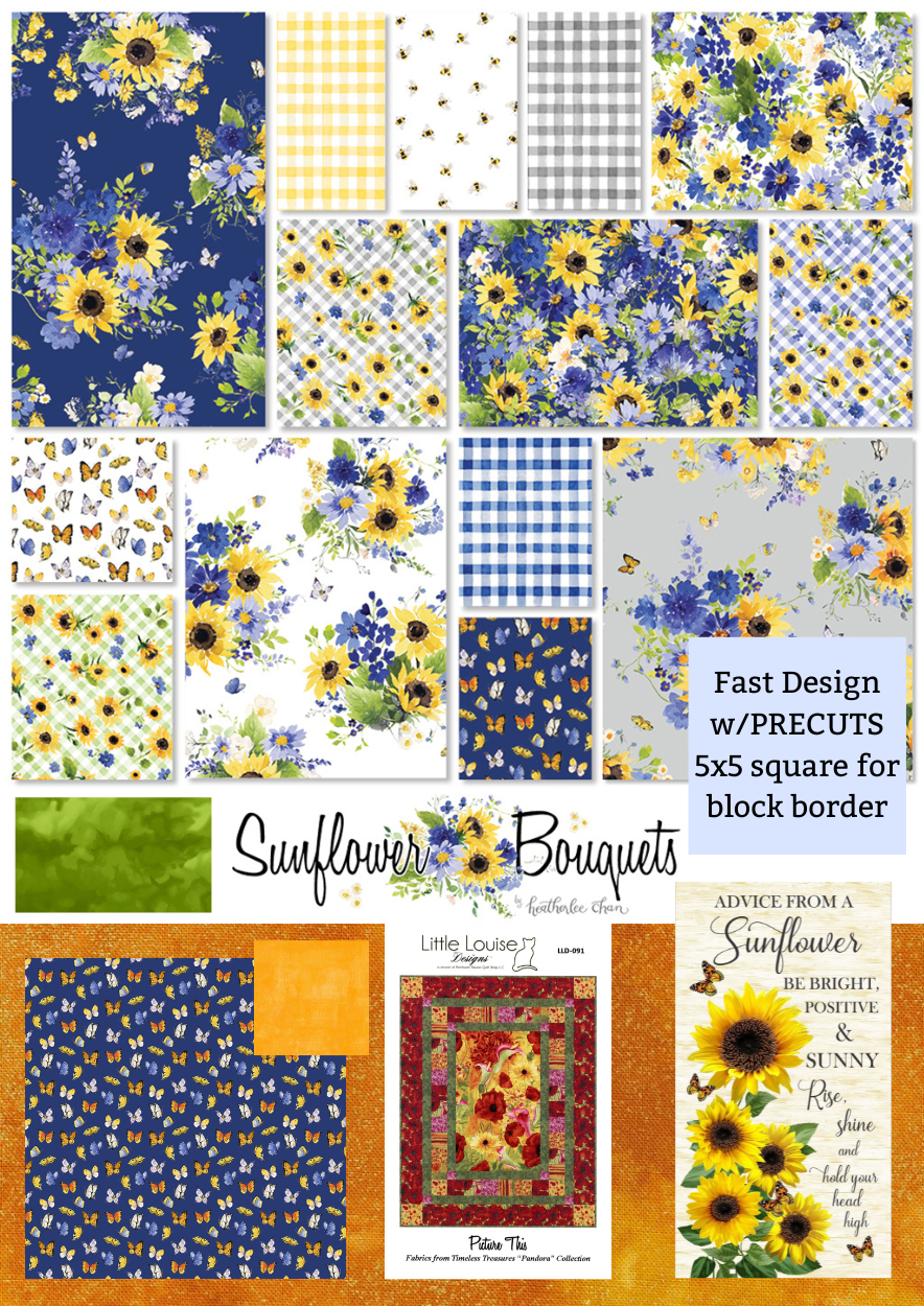 Advice From A Sunflower Panel & Sunflower Bouquets PRECUTS - DIY Beginner Quilt Kit - Picture This Pattern