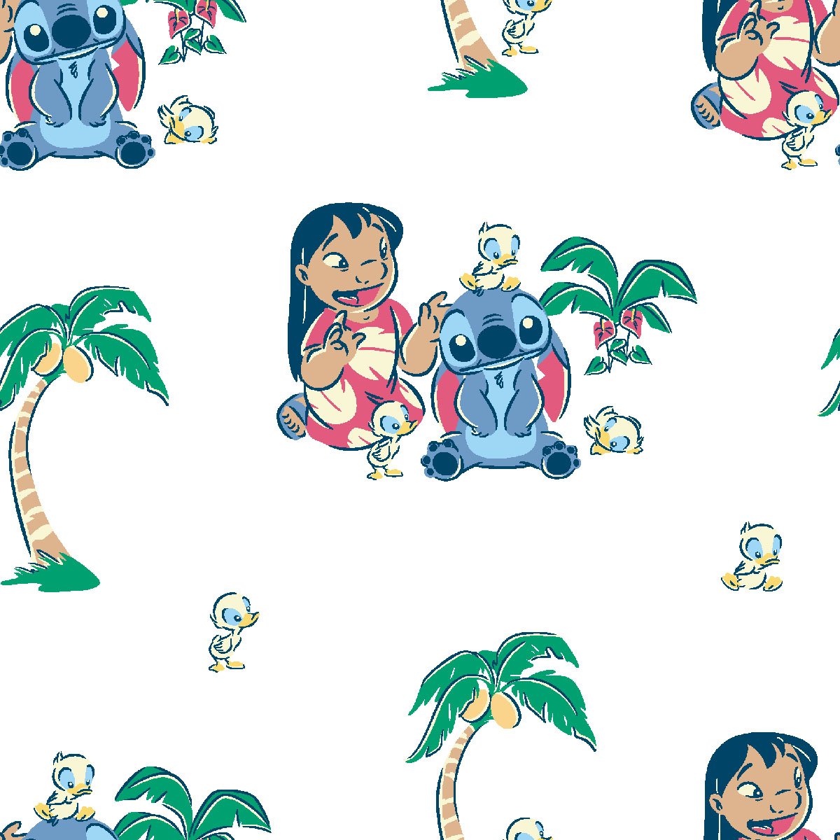 Lilo & Stitch Licensed Disney Fabric Stitch Action Stripe - Cotton Fabric by the yard