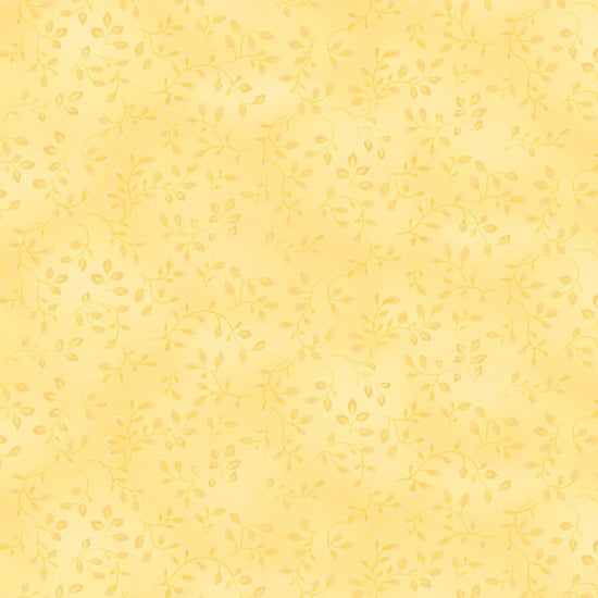 Folio Basics in Butter Vines Yellow, Blender Fabric by Henry Glass