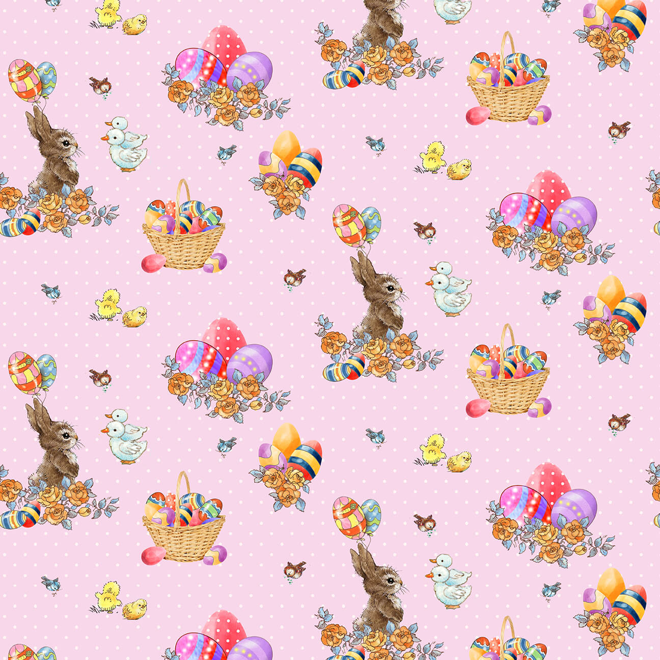 Hoppy Hunting 1/2 yard Bundle (16 pcs) of Easter Egg & Easter Bunny Fabric