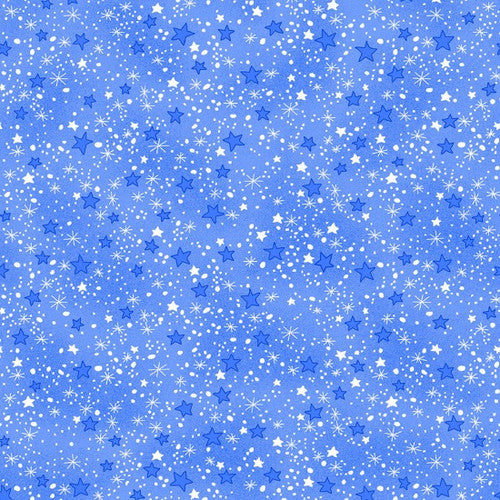 Blue Multi Stars Tonal Comfy Flannel baby flannel fabric by the yard