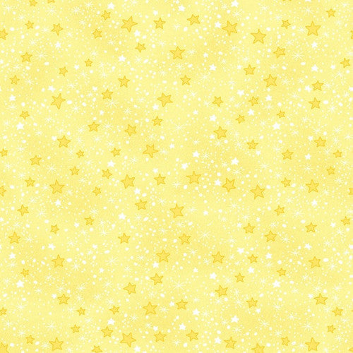 Yellow Multi Stars Tonal Comfy Flannel baby flannel fabric by the yard