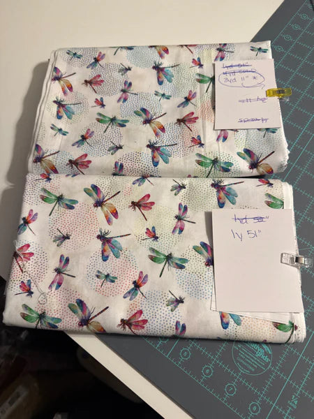 Dragonfly Dance White Multi - Dragonfly Fabric by the Yard - DP27504-10