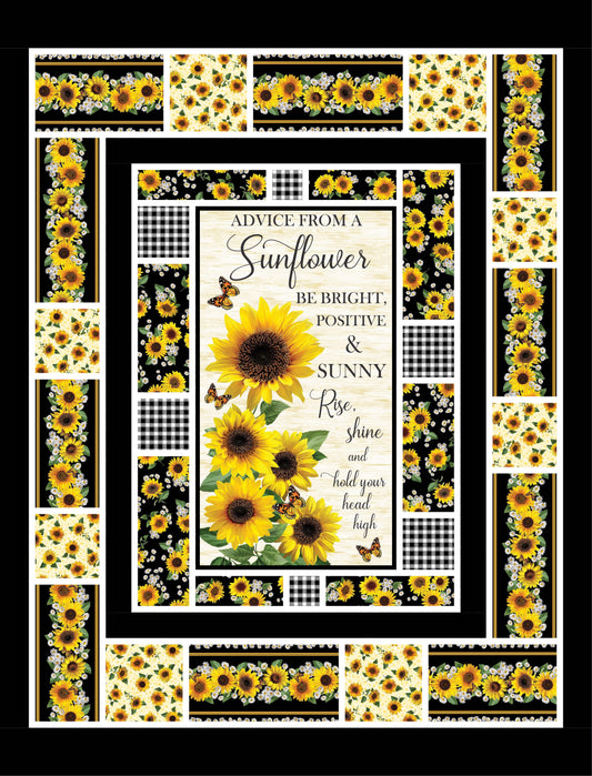 Message Board 2.0 Beginner Quilt Kit with Advice From a Sunflower Cotton Fabric