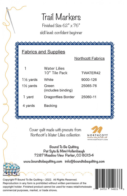 Trail Markers Pattern Only #BTBQ320 approximate finished size 62" x76"