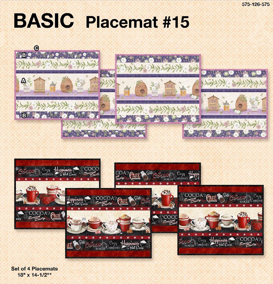 Basic Placemat #15 using border stripes FREE PATTERN download by Wilmington Prints