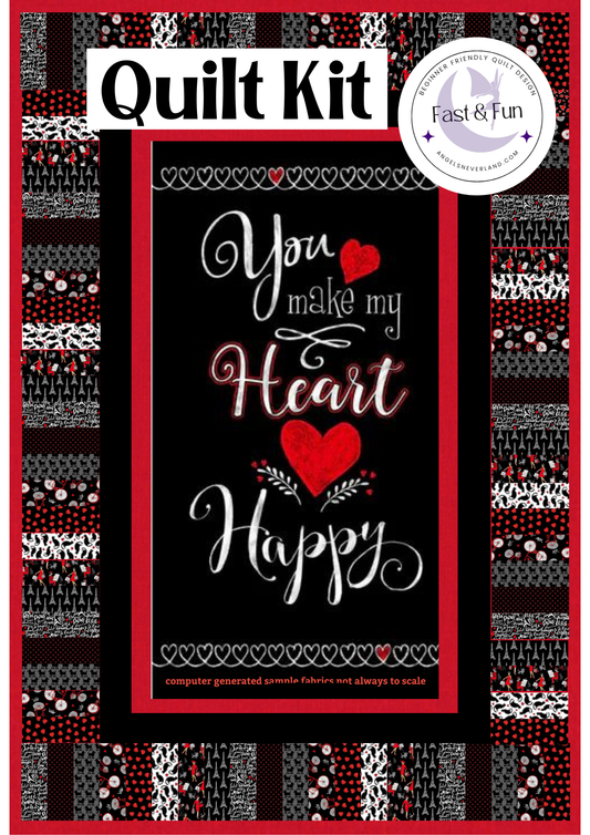 You Make My Heart Happy &  Bonjour Paris - ON KEY Beginner Quilt Kit - LAST KIT