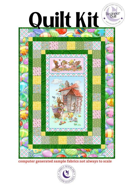 Hoppy Hunting & Bunny Tails Easter Beginner Quilt Kit with Picture This Pattern