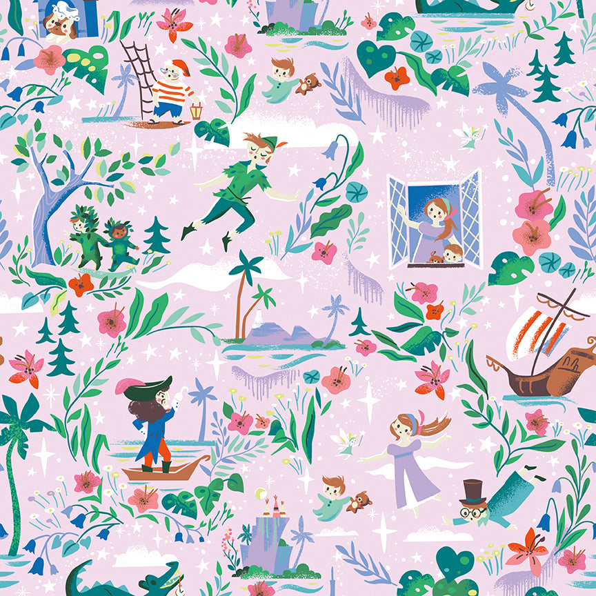 Forever Neverland Peter Pan Full Yard Bundle 8 pcs (Princess) with Neverland Panel by Jill Howarth