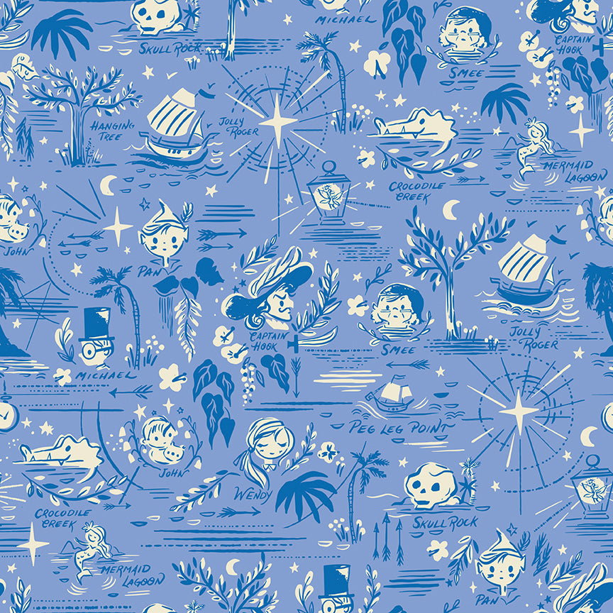 Forever Neverland Peter Pan Full Yard Bundle 8 pcs (Princess) with Neverland Panel by Jill Howarth
