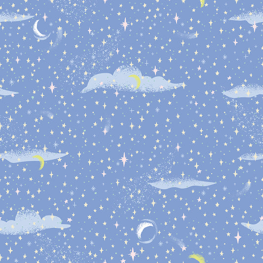 Forever Neverland Pixie Dust Periwinkle (C15905) Cotton Fabric by the Yard