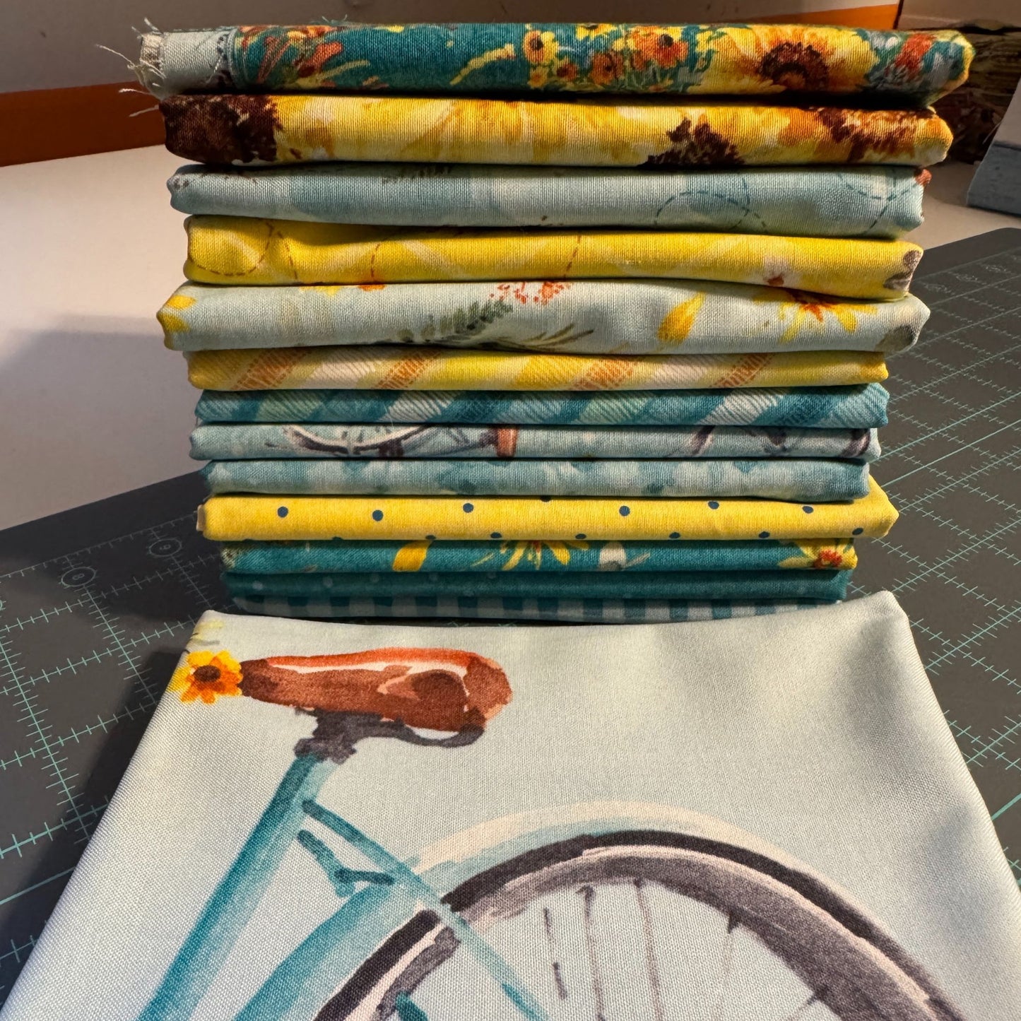 Wilmington Prints Sunflower Sweet 1/2 yard Bundled Fabric Collection by Lisa Audit Panel plus 13 coordinating prints