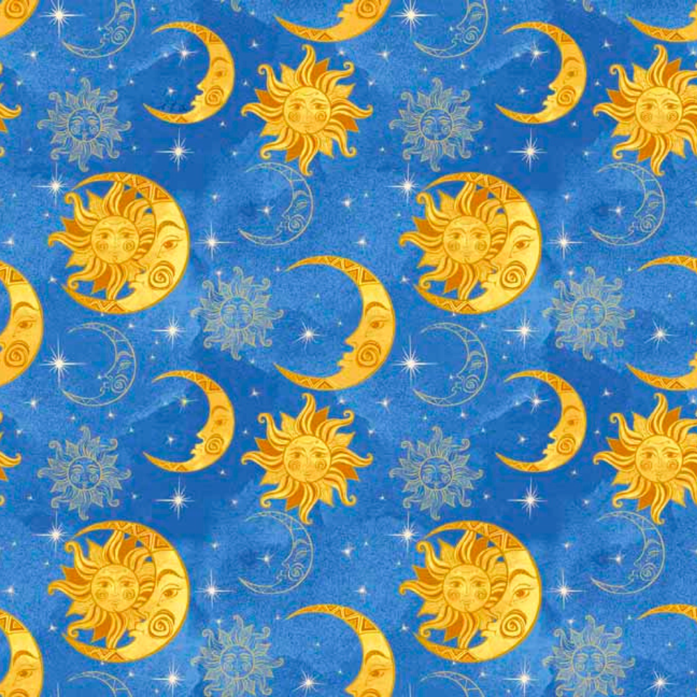 Stars Around Celestial QUILT KIT Cosmos Panel & Celestial Cotton Quilting Fabric