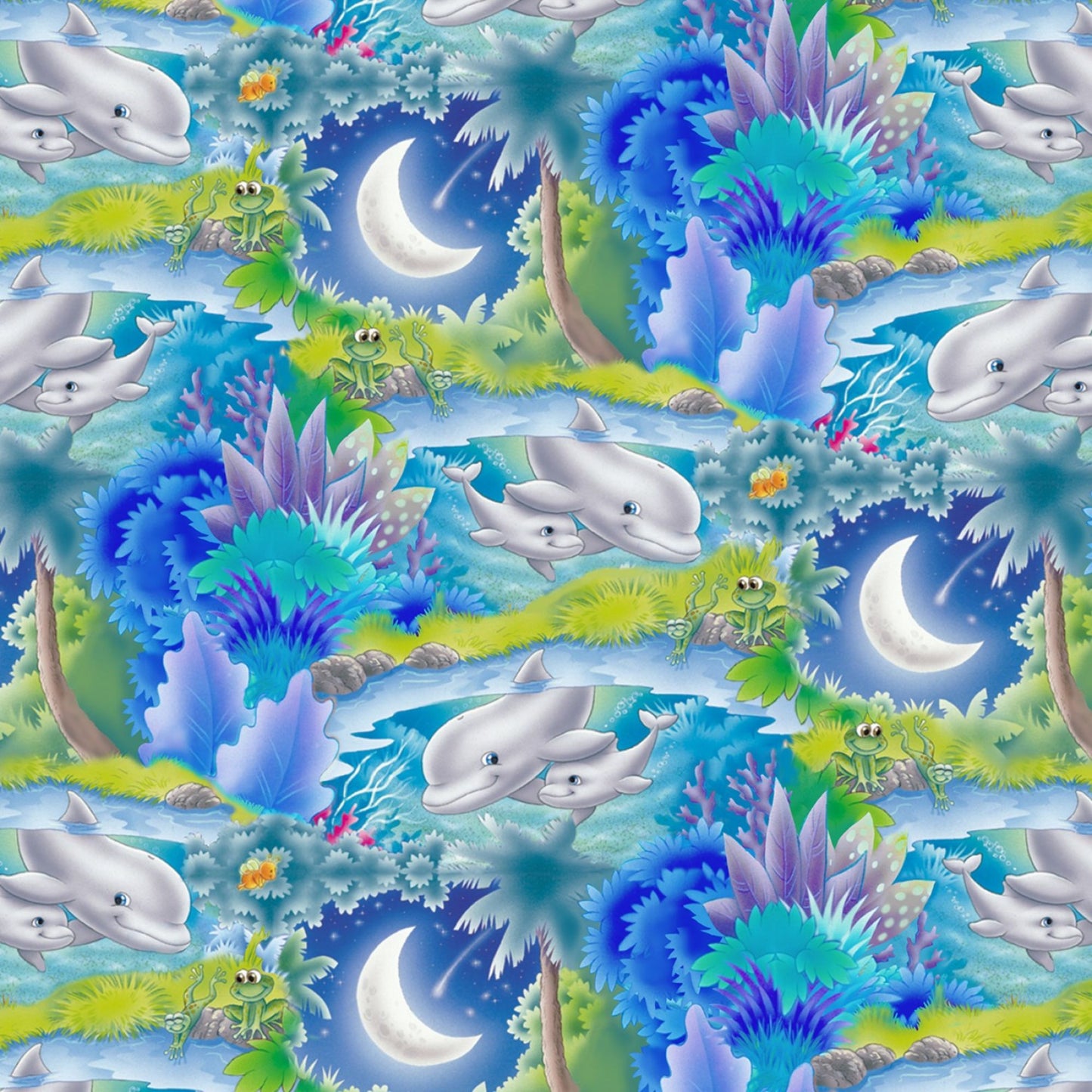 City Lights by Fabric Café Dolphin Nursery Quilt Kit, Under the Sea Quilt Kit