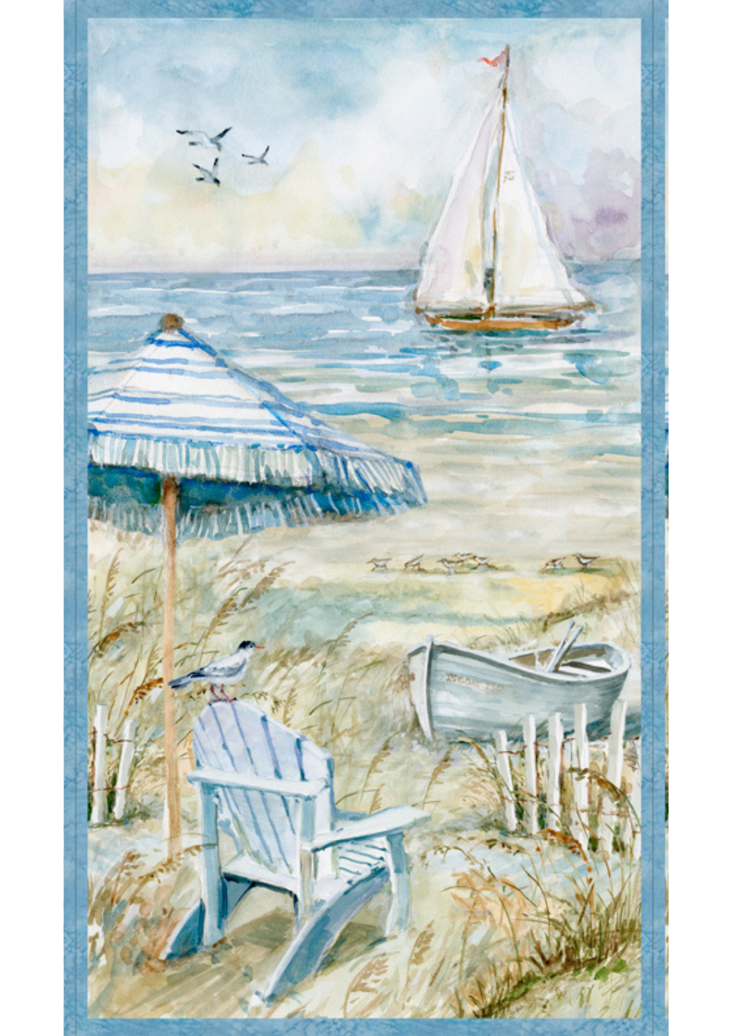 Easy DIY Beginner Coastal Sanctuary Panel Quilt Kit with fabric from Dana Michelle Along The Shores Batik w/ Picture This Pattern