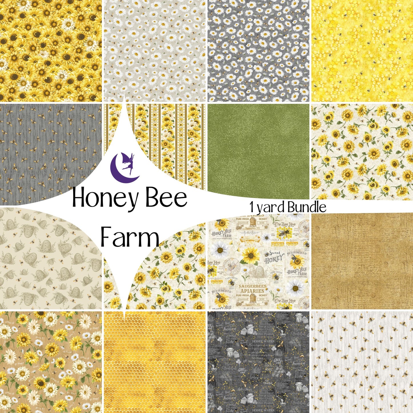Honey Bee Farm COMPLETE 1 yard Bundle Collection (16 pieces)