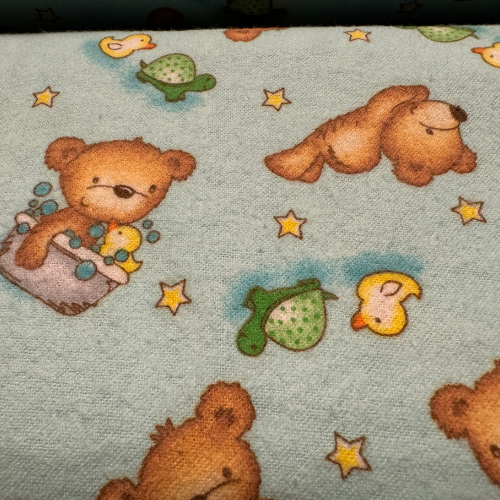 Teddy Bears & Rubber Ducky Comfy baby flannel fabric by the yard