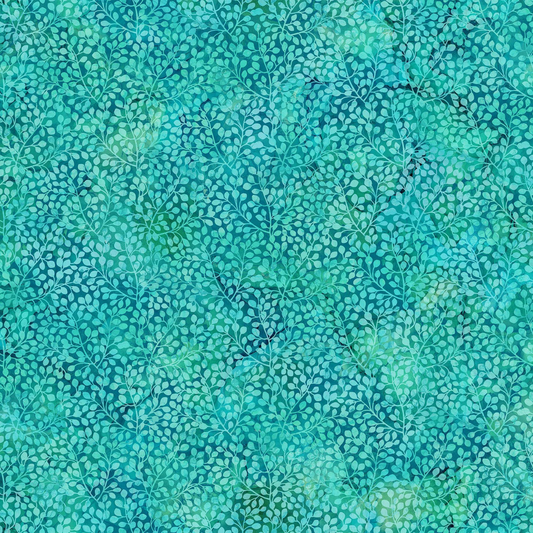 Dragonfly Dance Leaf Blender Teal Fabric by the Yard - DP27506-64