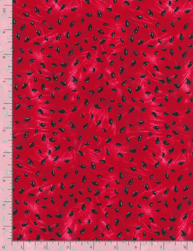 Fresh Fruit Collection Watermelon Seed Cotton Quilting Fabric by the yard