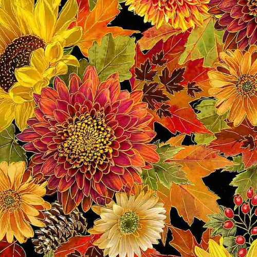Fall Is In The Air Metallic - 1 yard Fabric Bundle
