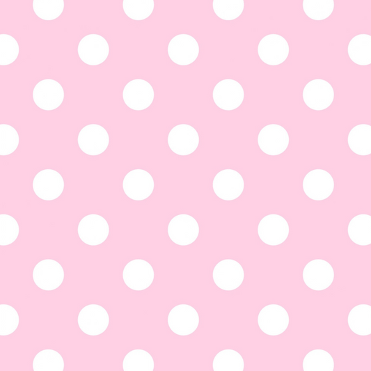 Happy Dots - Large white dots on Pink background baby flannel fabric by the yard