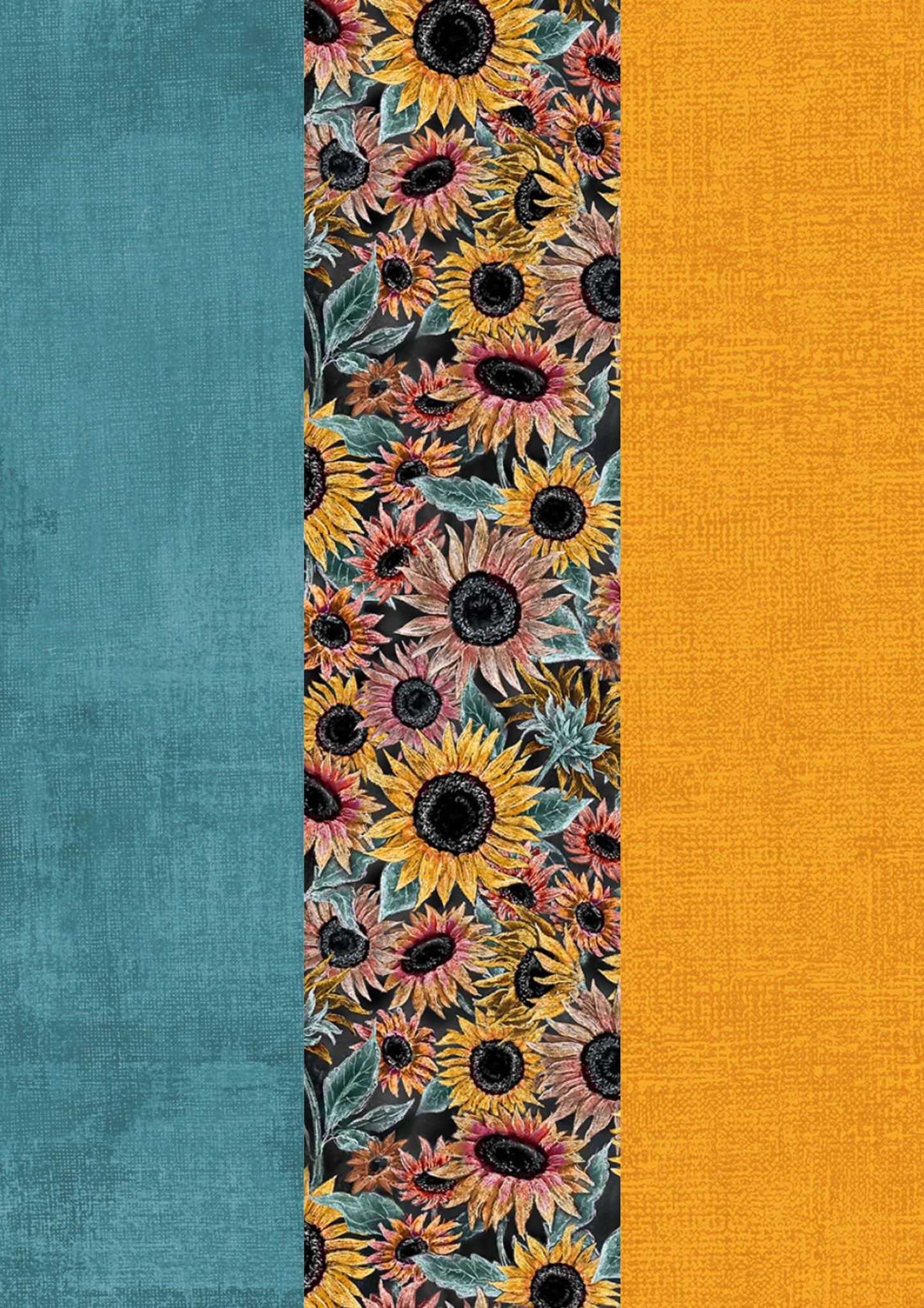 Flower Market Floral Rustic DIY Sunflower Panel Quilt - The Framed Collection