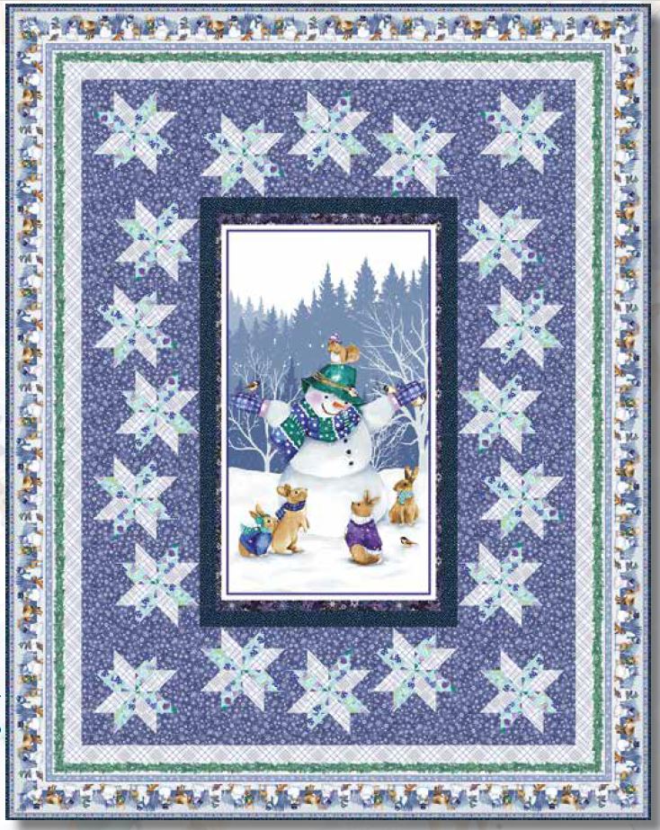 Flurry Friends Advance Beginner QUILT KIT #1 - Snowman Panel Quilt Kit