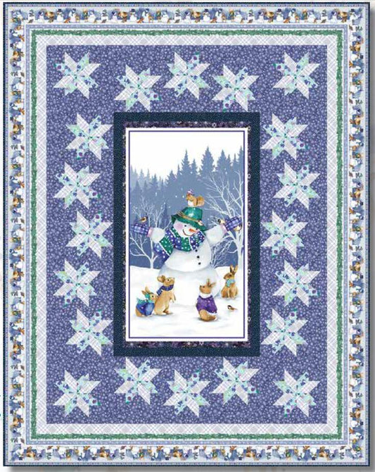 Flurry Friends Advance Beginner QUILT KIT #1 - Snowman Panel Quilt Kit