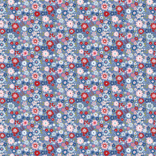 Hip Hip Hooray Liberty - Hooray Dark Blue - Cotton Fabric by the Yard