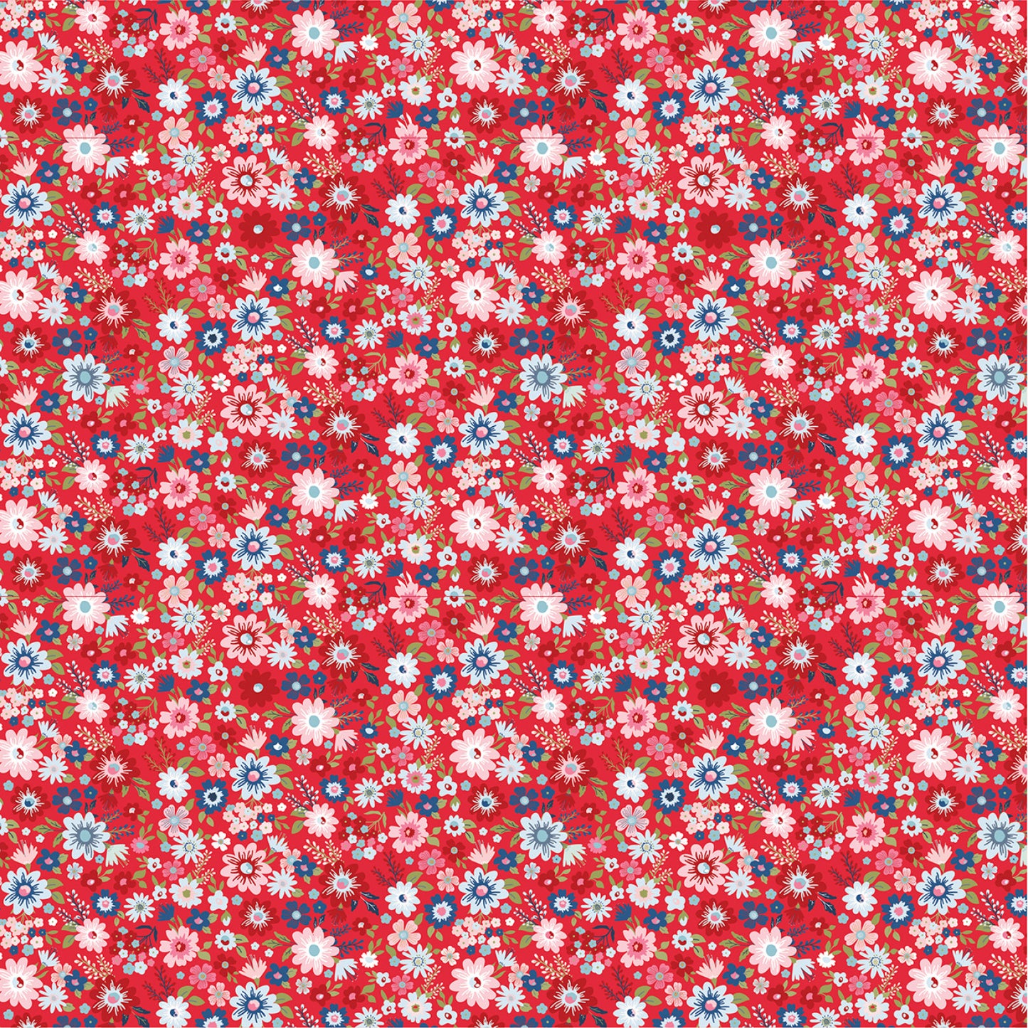 Hip Hip Hooray Liberty - Hooray Red - Cotton Fabric by the Yard