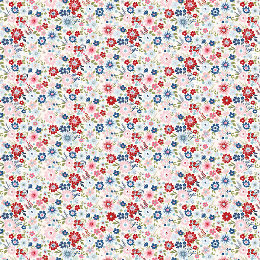Hip Hip Hooray Liberty - Hooray White - Cotton Fabric by the Yard