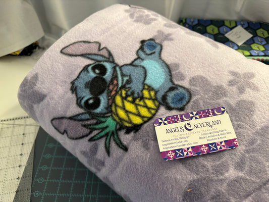 Lilo & Stitch Lavender Purple Pineapple Fleece HTF Rare Fleece Fabric by the Yard