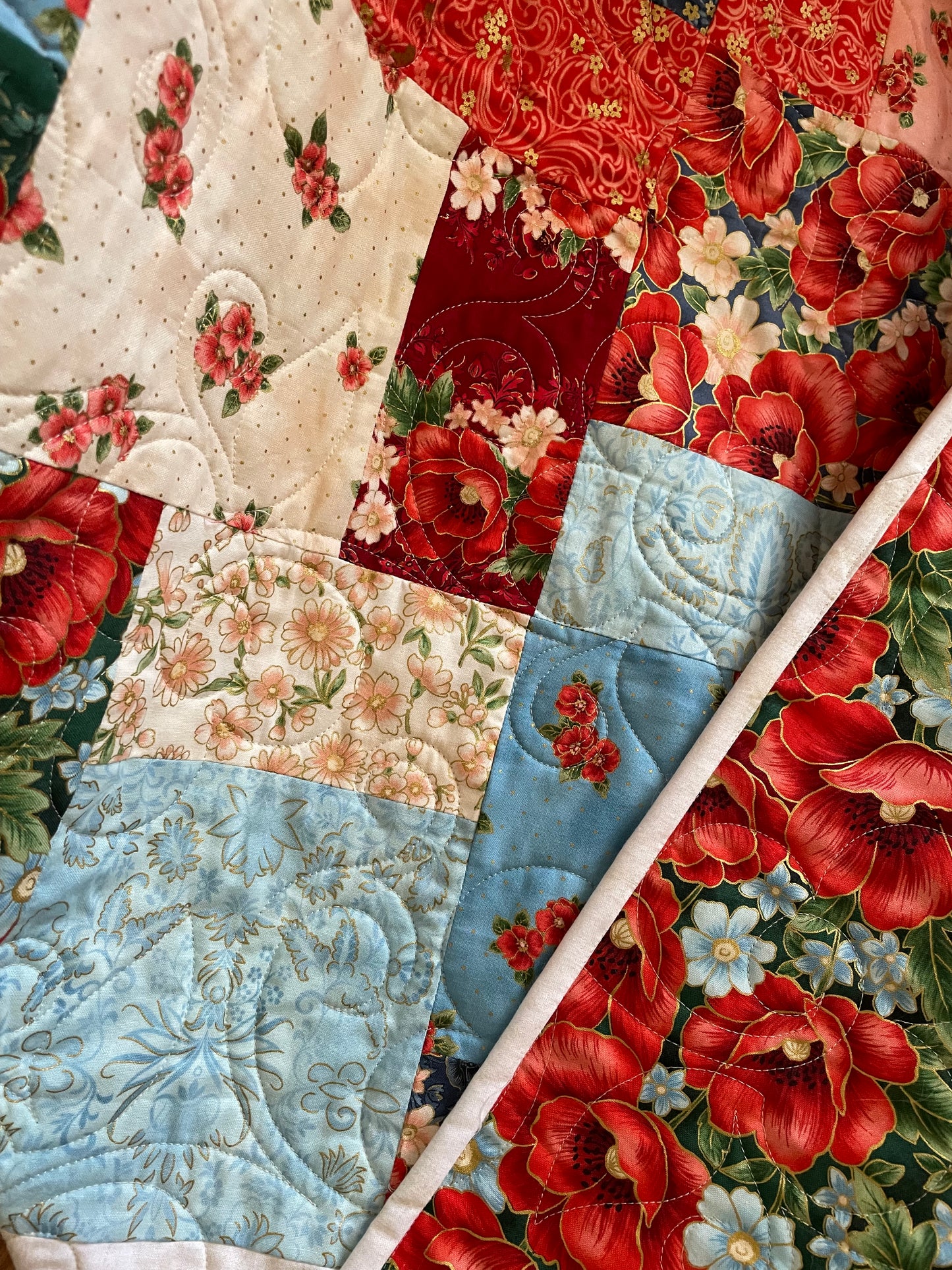 Easy as ABC and 123 Quilt - Poppy Dreams & Poppy Hill Beginner Queen Size Quilt Kit